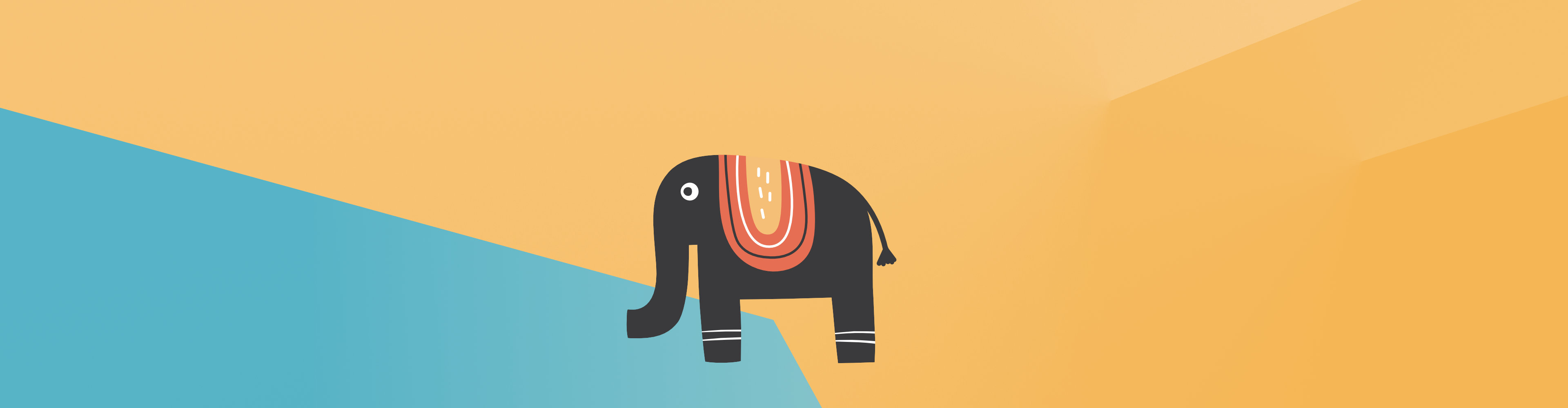 Illustration – kleiner Elefant in der Wüste trinkt am Wasserloch