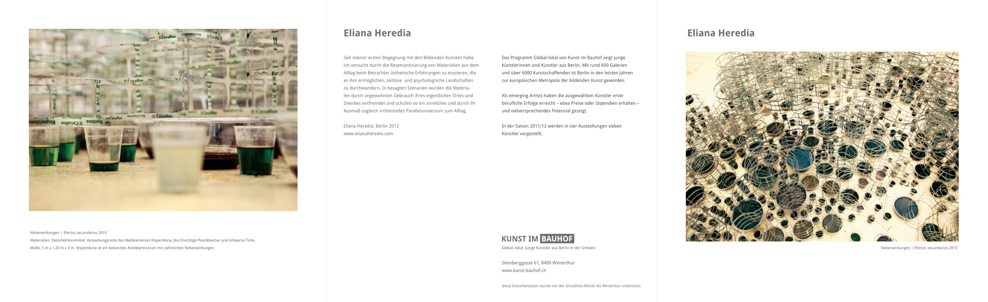 Künstler-Flyer Eliana Heredia, Außenseiten