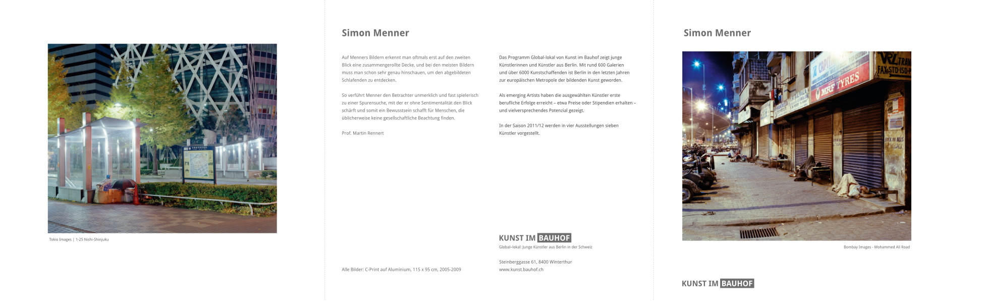 Künstler-Flyer Simon Menner, Außenseiten