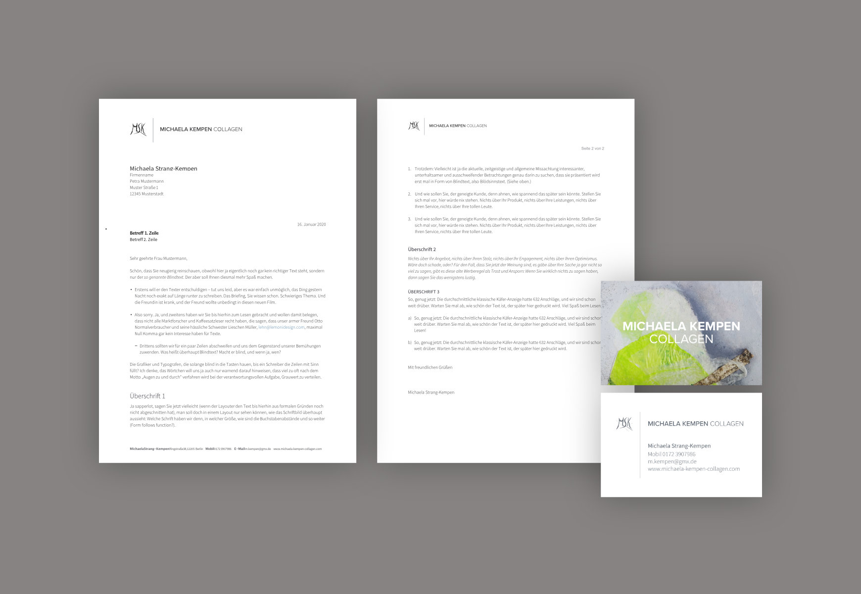 Briefbogen Word-Template und Visitenkarten Briefbogen und Visitenkarten