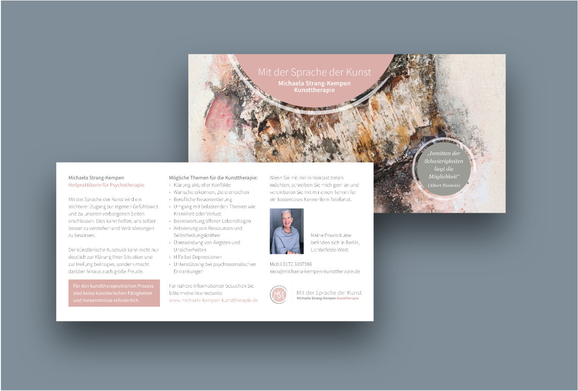 Info-Flyer Info-Flyer im DIN-lang-Format – Michaela Strang-Kempen Kunsttherapie