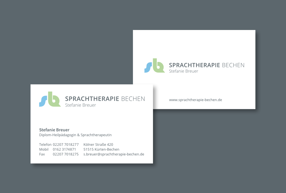 Visitenkarten Vorder- und Grückseite – Sprachtherapie Bechen Visitenkarten Sprachtherapie Bechen